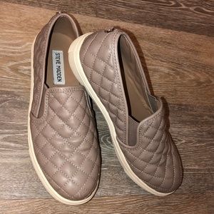 Steve Madden Leather Quilted Slip Ons